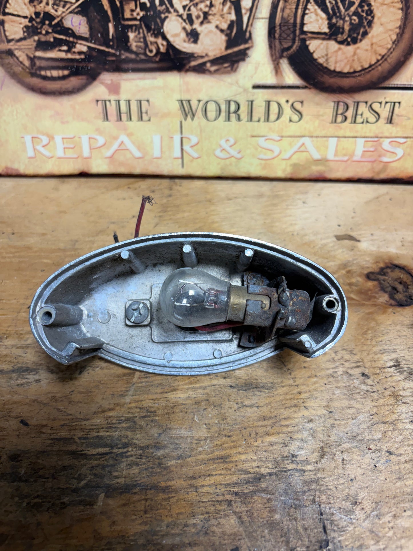 Vintage Cat Eye Tail Light Harley Shovelhead Softail Custom No Lens