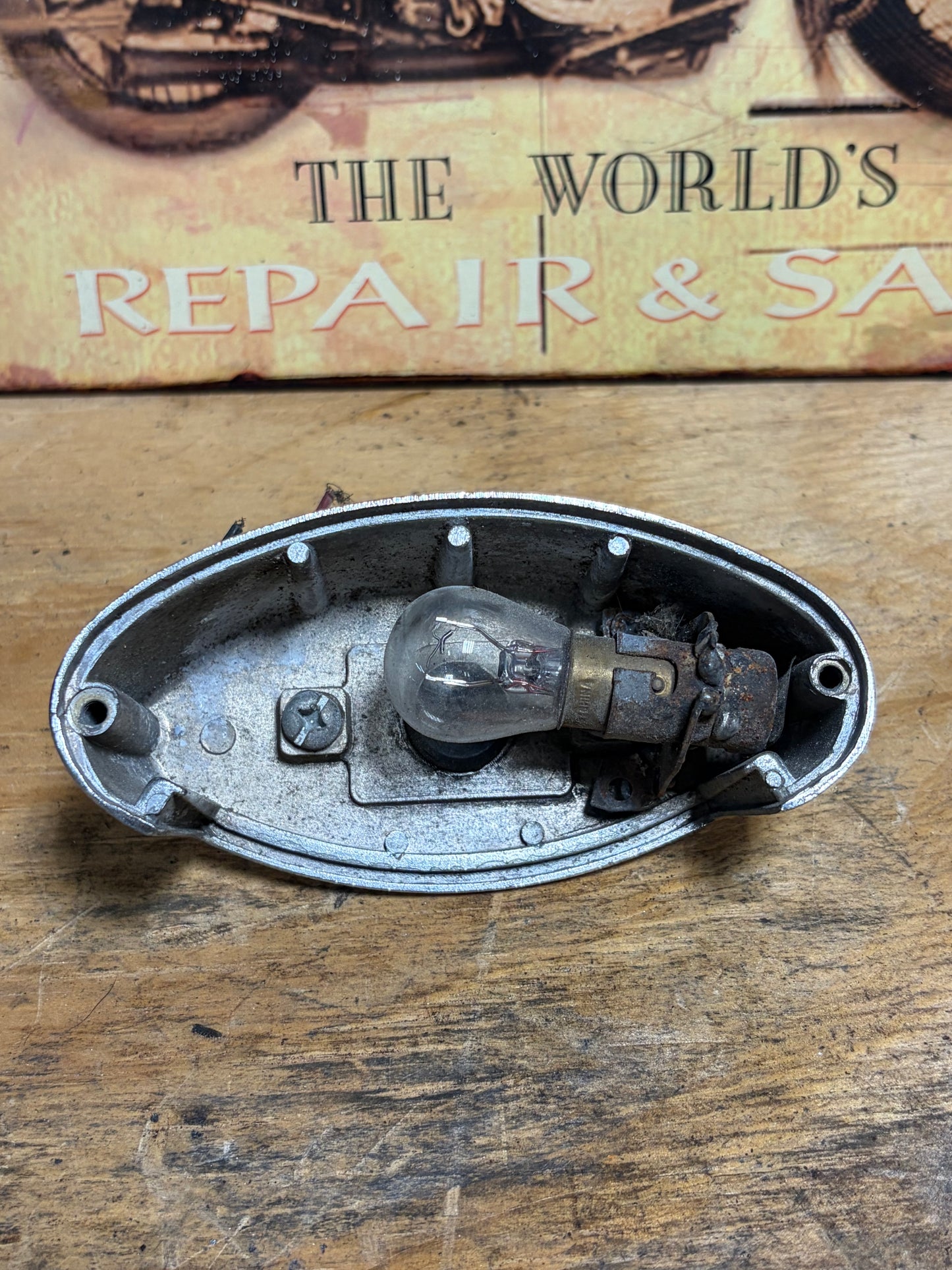 Vintage Cat Eye Tail Light Harley Shovelhead Softail Custom No Lens