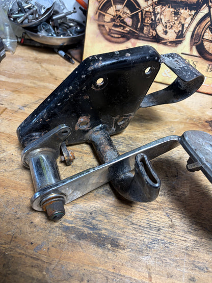Vintage Harley 1970s Rear Brake Lever Pedal Mount FLH FX Used