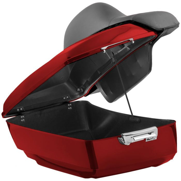 Sunset Red King Tour Pack w/ Full Backrest & Chrome Hardware for Indian®