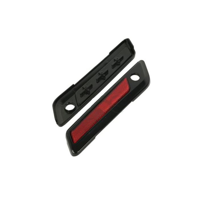 Harley® Touring Blackout Saddlebag Latch Cover Set with reflectors from HOGWORKZ '14-'23 inside