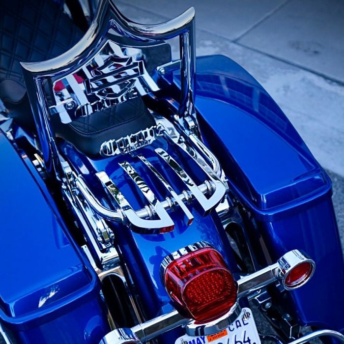HOGWORKZ® Chrome Detachable Harley-Davidson® Touring Stealth B2 Luggage Rack on road king