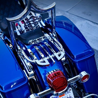 HOGWORKZ® Chrome Detachable Harley-Davidson® Touring Stealth B2 Luggage Rack on road king