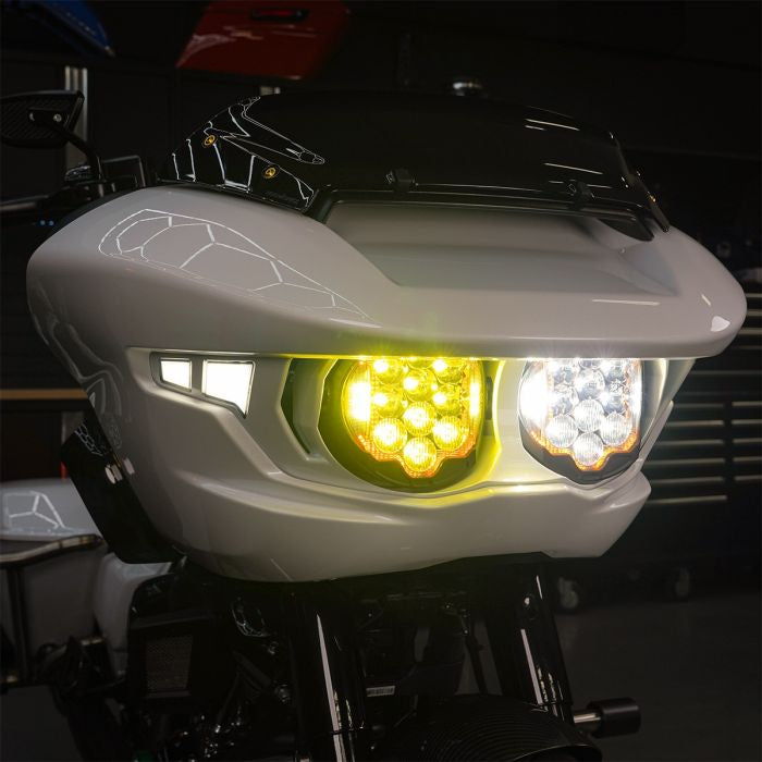 White Onyx Pearl Bezel for HOGWORKZ® Road Glide Performance Headlight '23.5+ sabertooth