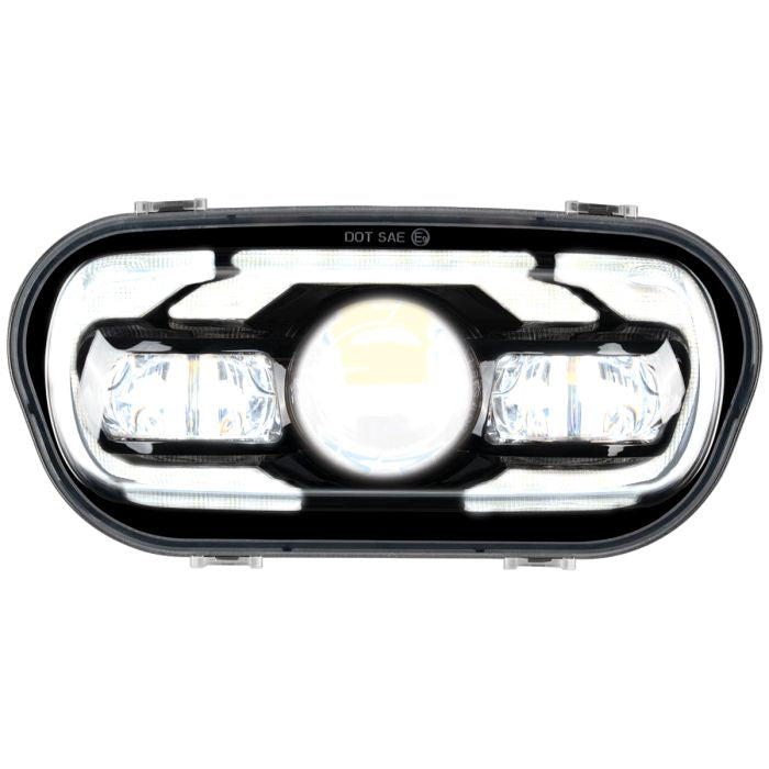 Black LED Headlight for '18-'24 Harley® Fat Bob from HOGWORKZ lit up