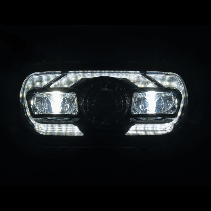 Black LED Headlight for '18-'24 Harley® Fat Bob from HOGWORKZ low beam