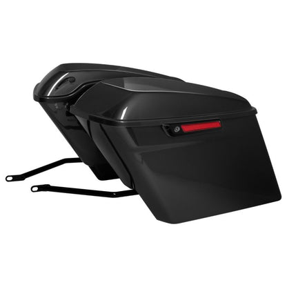 Color Match Harley® Softail Conversion Bracket Kit with 4" Dual Cut Stretched Saddlebags from HOGWORKZ