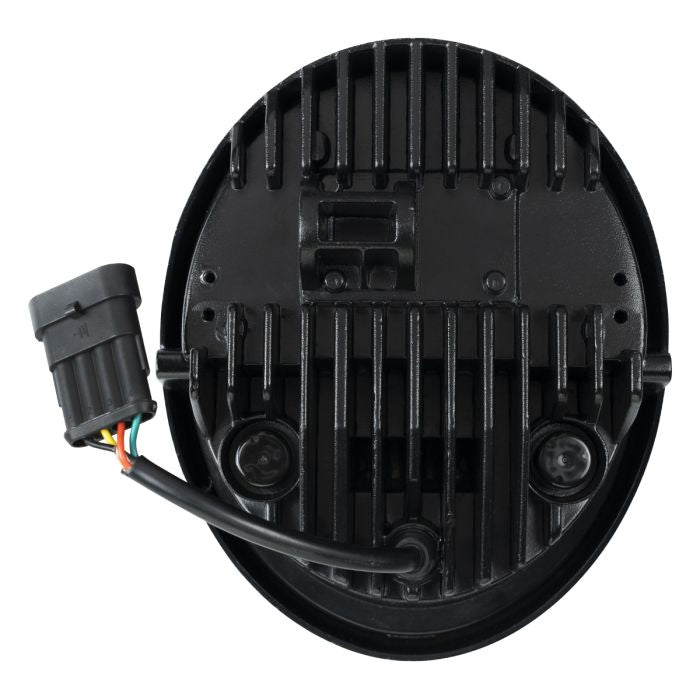 Harley® Breakout LED Chrome Headlight from HOGWORKZ back of headlamp
