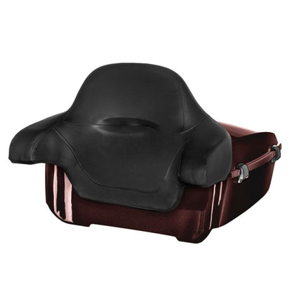 Burgundy Metallic King Tour Pack w/ Full Backrest & Chrome Hardware for Indian®