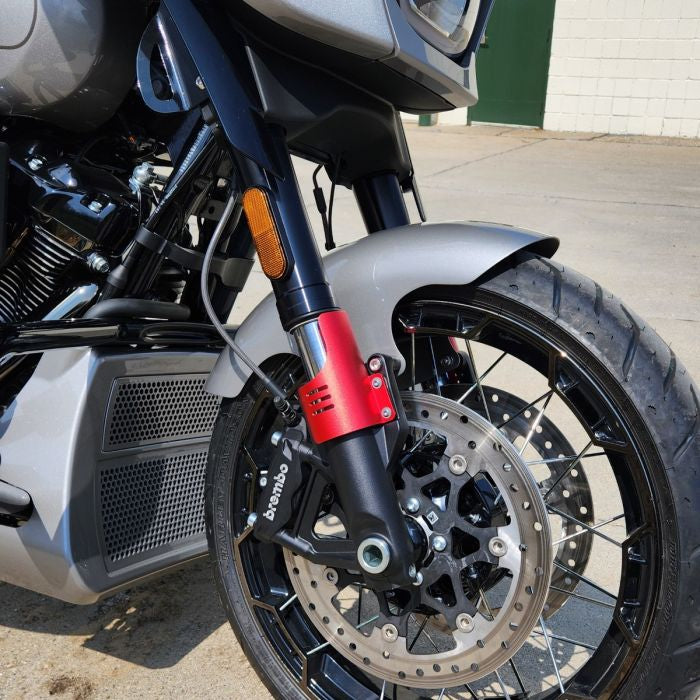 Color Matched HOGWORKZ 21" Chopped Front Fender for Harley® Touring on bike