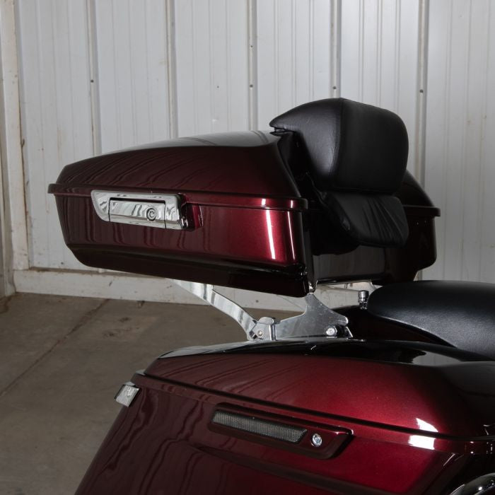 Color Matched Chopped Tour Pack w/ Slim Backrest & Chrome Hardware for Harley® Touring '97-'26