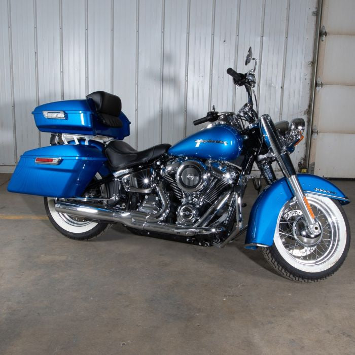 Color Matched Chopped Tour Pack w/ Slim Backrest & Chrome Hardware for Harley® Touring '97-'26