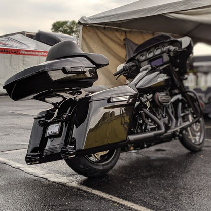 Color Matched Chopped Tour Pack w/ Full Backrest & Black Hardware for Harley® Touring '97-'26