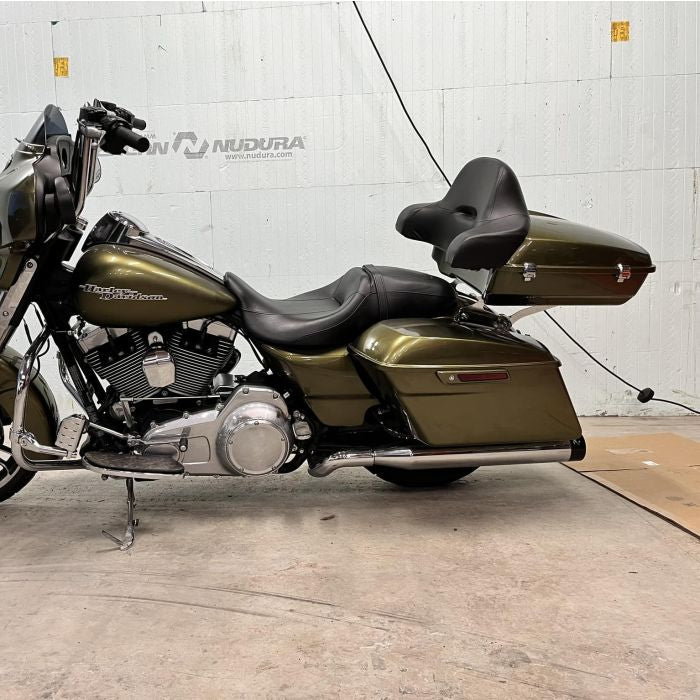 Color Matched Chopped Tour Pack w/ Full Backrest & Chrome Hardware for Harley® Touring '97-'26