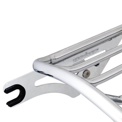 Chrome Air Glide Two Up Luggage Rack for Harley Touring from hogworkz logo