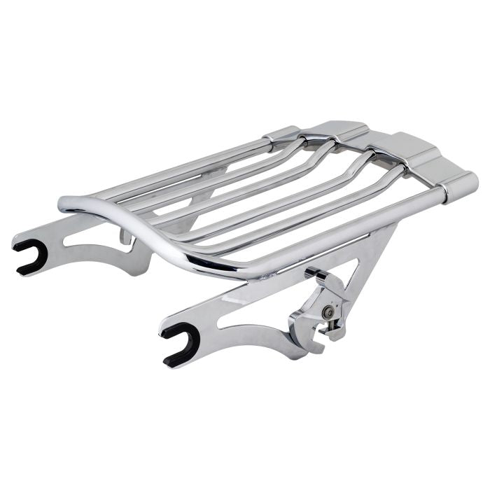 Chrome Air Glide Two Up Luggage Rack for Harley Touring from hogworkz right angle