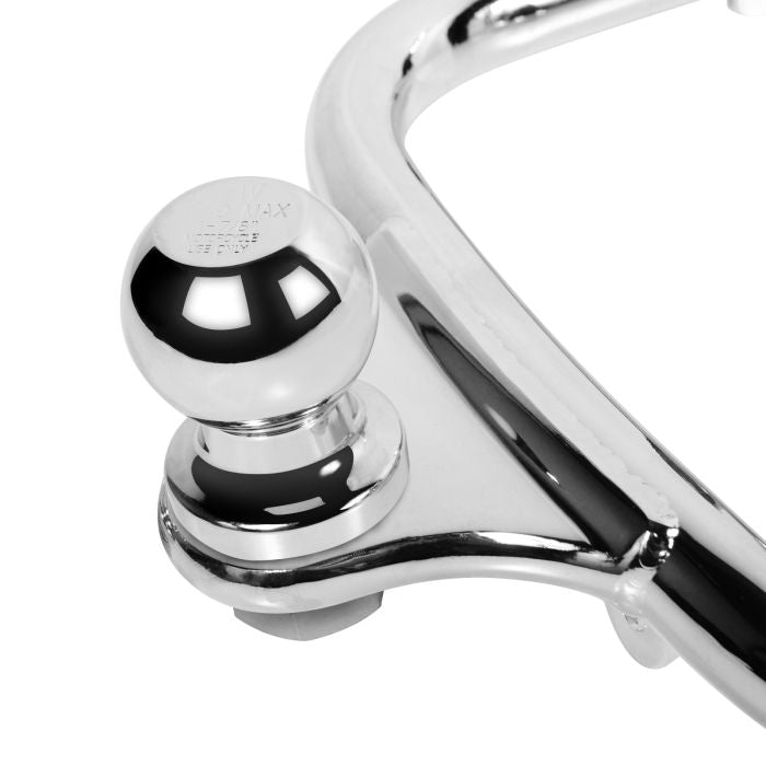 Chrome Harley® Motorcycle Trailer Hitch & Receiver ball close up