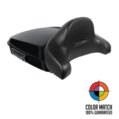 Color Match Harley Touring Chopped Tour Pack with Full Backrest and Black Hardware from HOGWORKZ