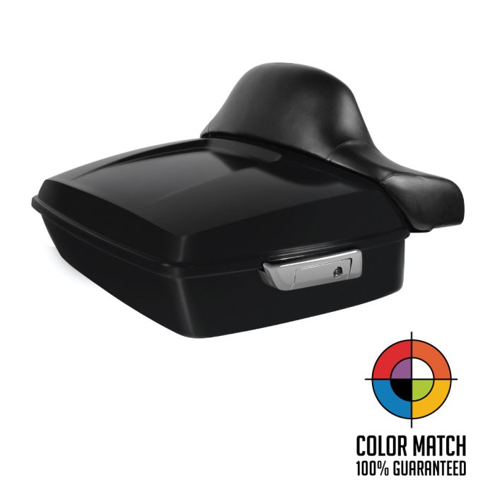 Color Matched Harley® Touring Chopped Tour Pack with Full Backrest and Chrome Hardware from HOGWORKZ