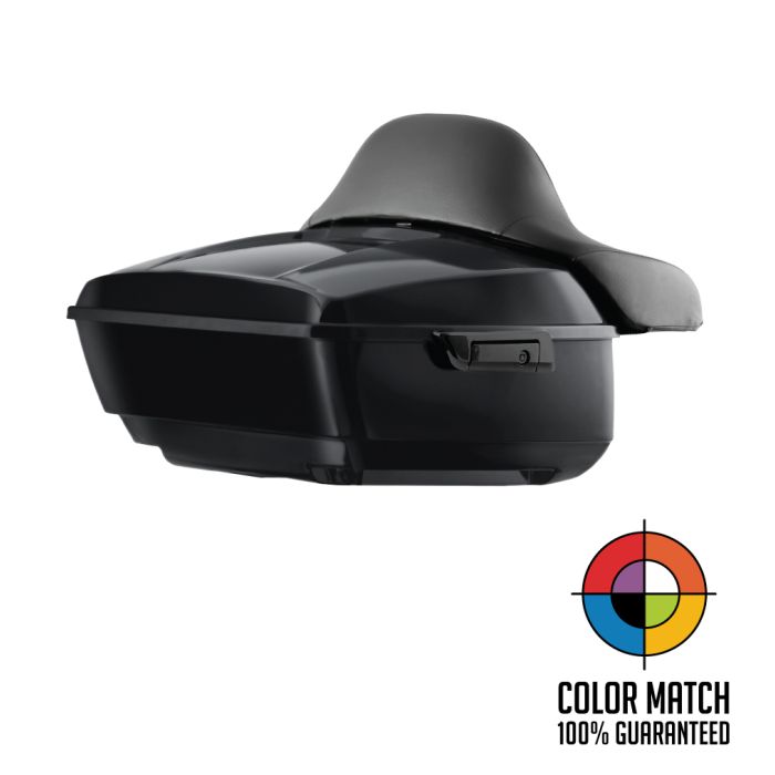 Color Matched King Tour Pack w/ Full Backrest & Black Hardware for Indian®