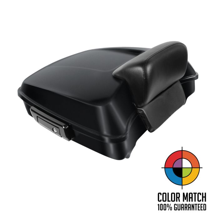 Color Matched Chopped Tour Pack w/ Slim Backrest & Black Hardware for Indian®