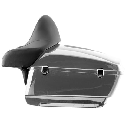 Steel Gray King Tour Pack w/ Full Backrest & Chrome Hardware for Indian®