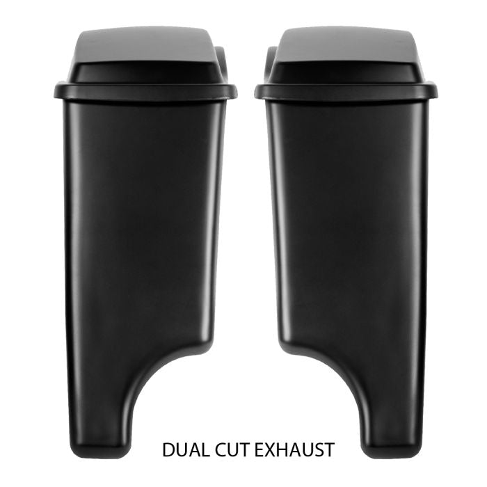 Daytona Blue Pearl Harley® Softail Stretched Saddlebag Conversion Kit w/ Black Hardware for '84-'17