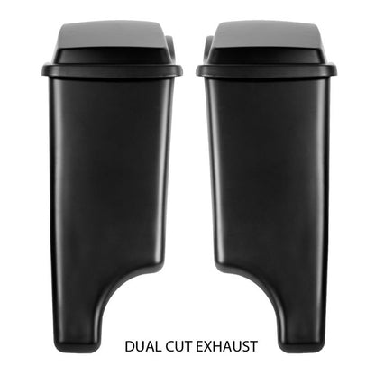 Daytona Blue Pearl Harley® Softail Stretched Saddlebag Conversion Kit w/ Black Hardware for '84-'17