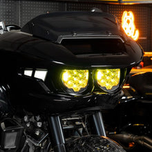 HOGWORKZ® Goldtooth Performance LED Headlight for Harley® Road Glide '23.5 on bike angle