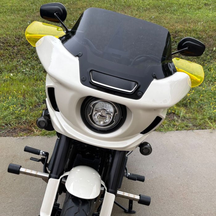 Yellow Hand Guards for Harley® Touring / Low Rider ST from HOGWORKZ on bike
