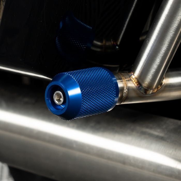Blue Anodized Knurled T-6061 Sliders for HOGWORKZ® Performance Engine Guards