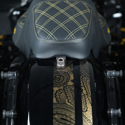 Chrome Carbon Fiber 1/4" Knurled Seat Bolt / Screw Kit for Harley-Davidson® from HOGWORKZ