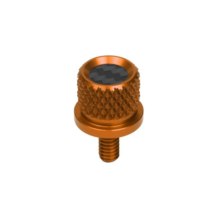 Orange Carbon Fiber 1/4" Knurled Seat Bolt / Screw Kit for Harley-Davidson® from HOGWORKZ