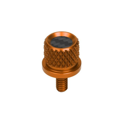 Orange Carbon Fiber 1/4" Knurled Seat Bolt / Screw Kit for Harley-Davidson® from HOGWORKZ