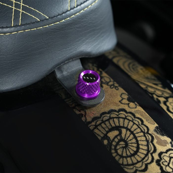 Purple Carbon Fiber 1/4" Knurled Seat Bolt / Screw Kit for Harley-Davidson® from HOGWORKZ on harley
