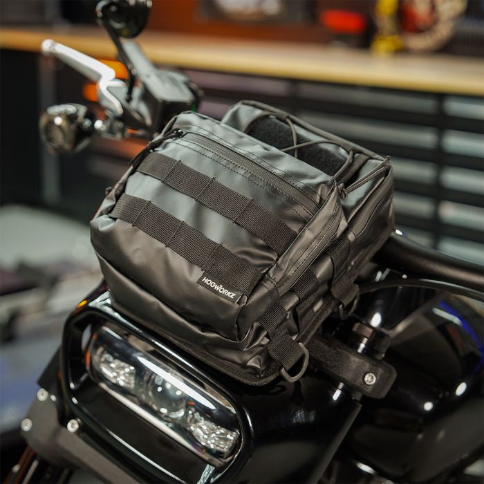 hogworkz ballastic molle handlebar bag for harley