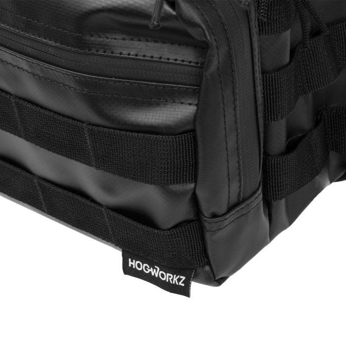 HOGWORKZ® Ballistic Molle Bar Bag for Harley® Motorcycles stitching logo