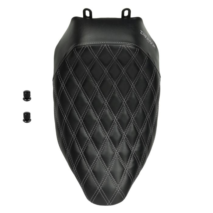 Alpha Solo Seat for Harley® Touring with Diamond / Silver Stitch from HOGWORKZ kit