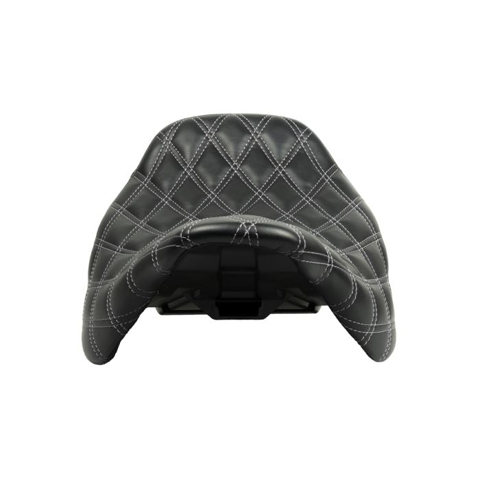 Alpha Solo Seat for Harley® Touring with Diamond / Silver Stitch from HOGWORKZ front