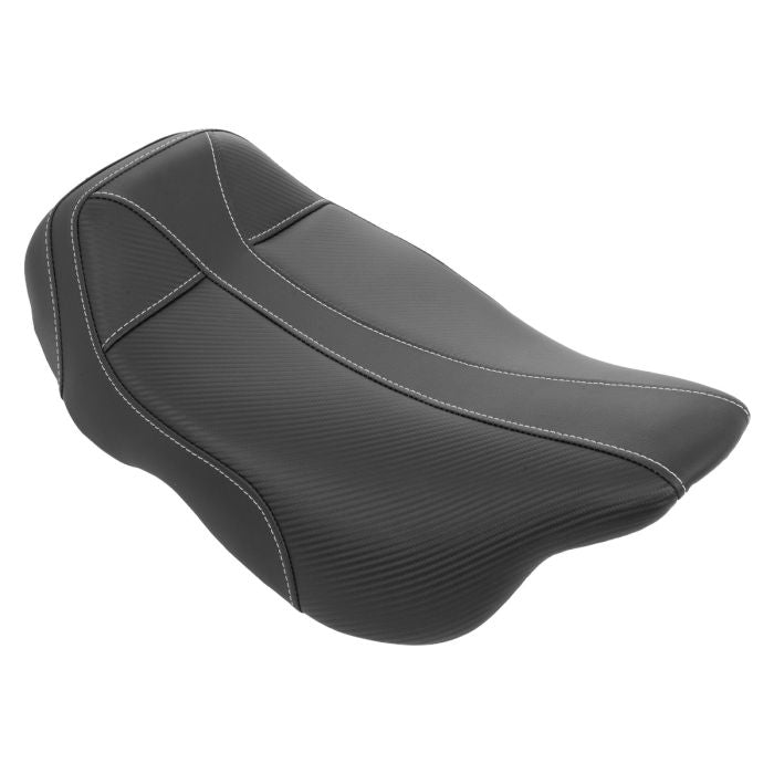 Carbon Weave Alpha Solo Seat for Harley® Touring from HOGWORKZ right angle