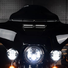 HOGWORKZ® Black Batwing LED Vent Insert (DRL / Turn Signal) on bike