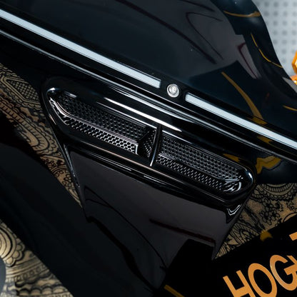 Black Outer Fairing Vent Mesh Accent Trim for Harley® Touring from HOGWORKZ close up