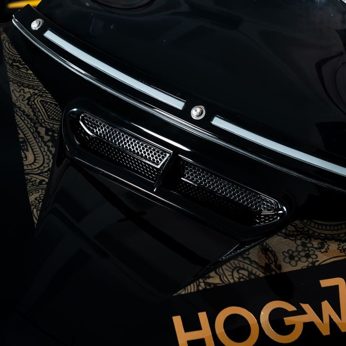 HOGWORKZ Black Outer Fairing Vent Mesh Accent Trim for Harley® Touring