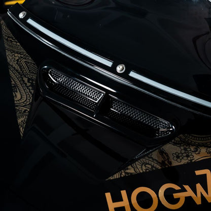 HOGWORKZ Black Outer Fairing Vent Mesh Accent Trim for Harley® Touring