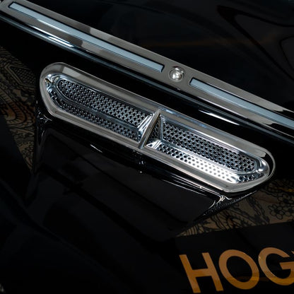 Chrome Outer Fairing Vent Mesh Accent Trim for Harley® Touring from HOGWORKZ close up