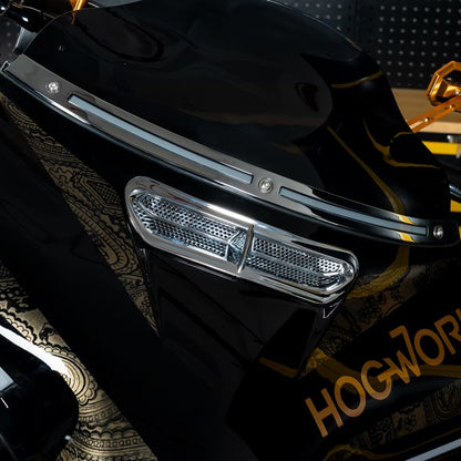 Chrome Outer Fairing Vent Mesh Accent Trim for Harley® Touring from HOGWORKZ on bike