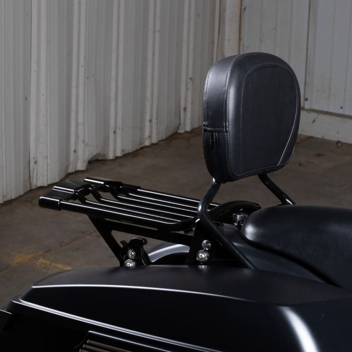 Black Air Glide Two Up Luggage Rack for Harley Touring '09-'26