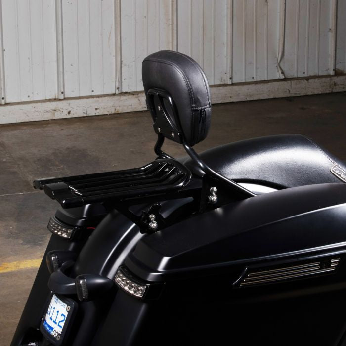 Black Air Glide Two Up Luggage Rack for Harley Touring '09-'26