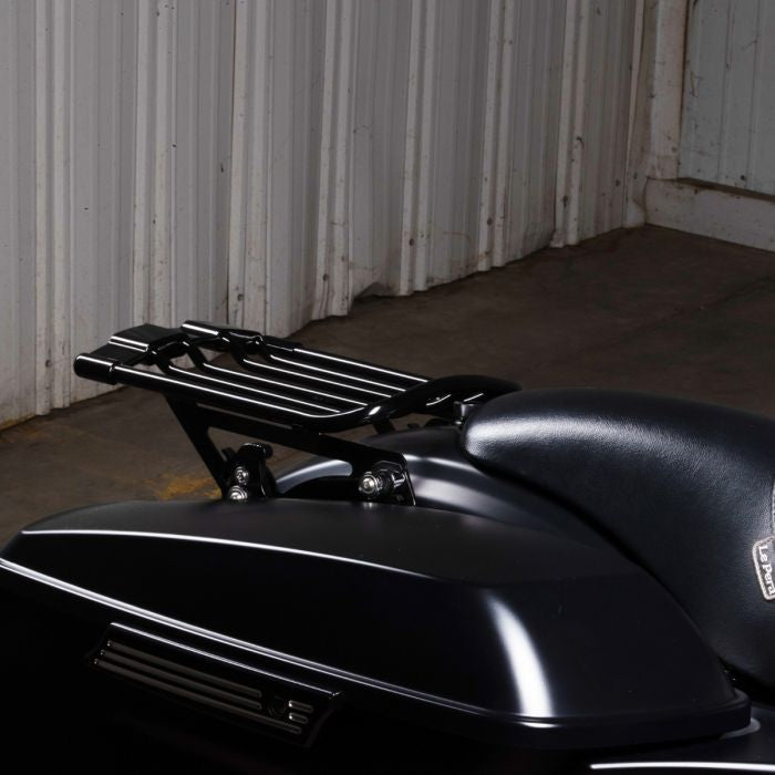 Black Air Glide Two Up Luggage Rack for Harley Touring '09-'26