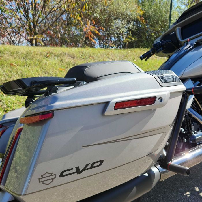 Color Matched Saddlebag Latch Covers on Harley® CVO
